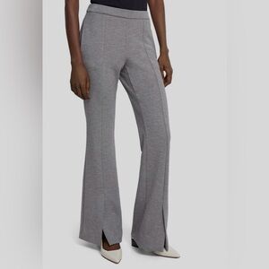 Theory Vent Demitria Double Knit Slit Women’s Pants in Grey